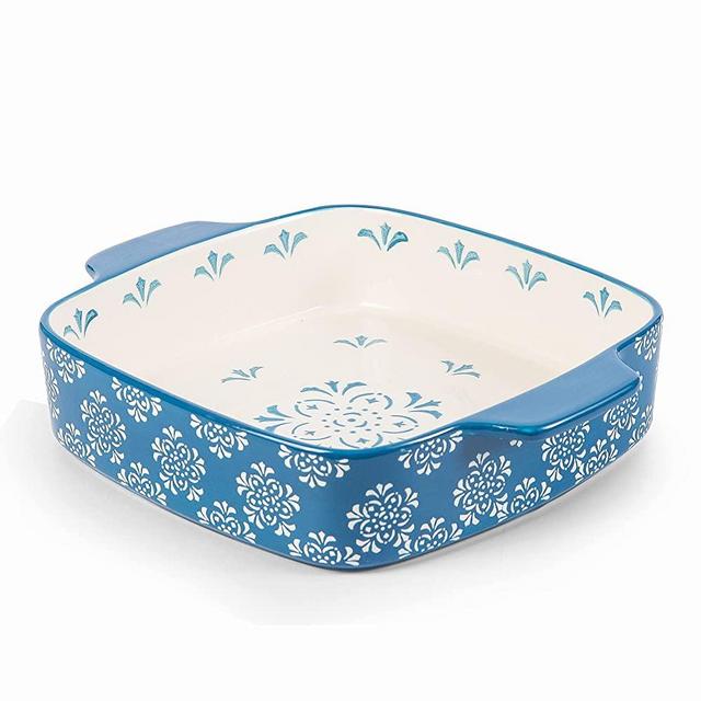 Wisenvoy Baking Dish Ceramic Brownie Pan 9x9 Baking Pan Casserole Dish Lasagna Pan Square Rose Dish Pan Bakeware Sets
