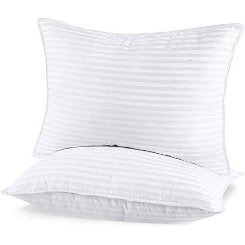Utopia Bedding (2 Pack) Premium Plush Gel Pillow - Fiber Filled Bed Pillows - Queen Size 20 x 28 Inches - Cotton Pillows for Sleeping - Fluffy and Soft Pillows