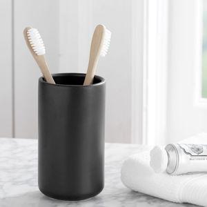 Matte Black Porcelain Bathroom Accessories - Toothbrush Holder