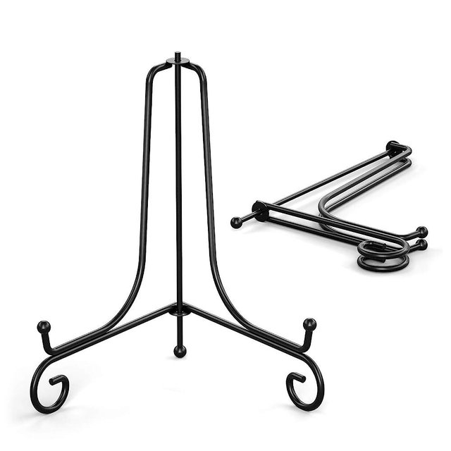 TR-LIFE Plate Stands for Display - 10 Inch Plate Holder Display Stand + Metal Easel Stand for Picture Frame, Decorative Plates, Book, Photo, Collectibles (2 Pack)