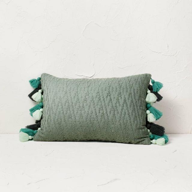 Chunky Woven Lumbar Throw Pillow with Tassels - Opalhouse™ designed with Jungalow™