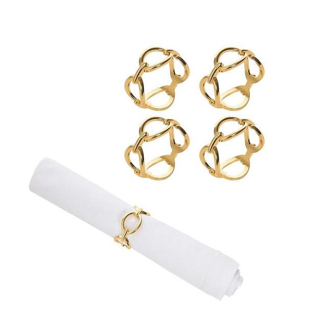 C&F Home Gold Chain Link Napkin Ring, Set of 4 5" x 3.43" x 1.89" Gold