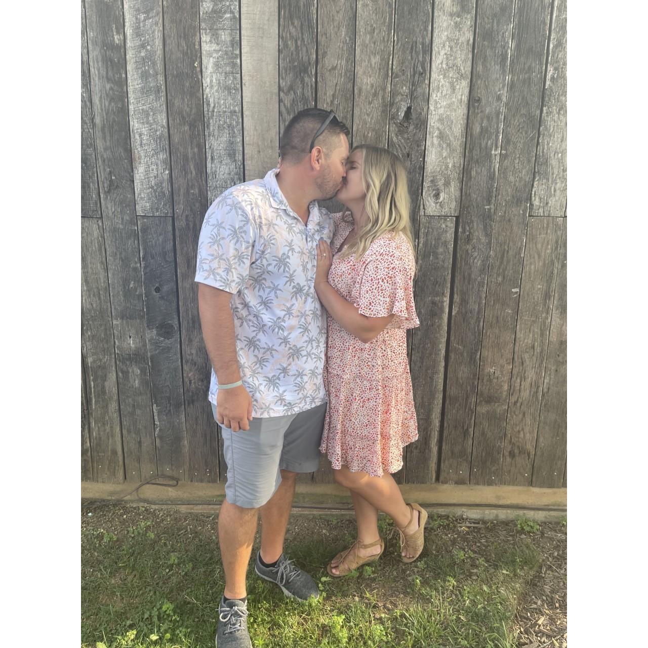 Surprise engagement party at The Winery at Bull Run with all of our close friends and family!