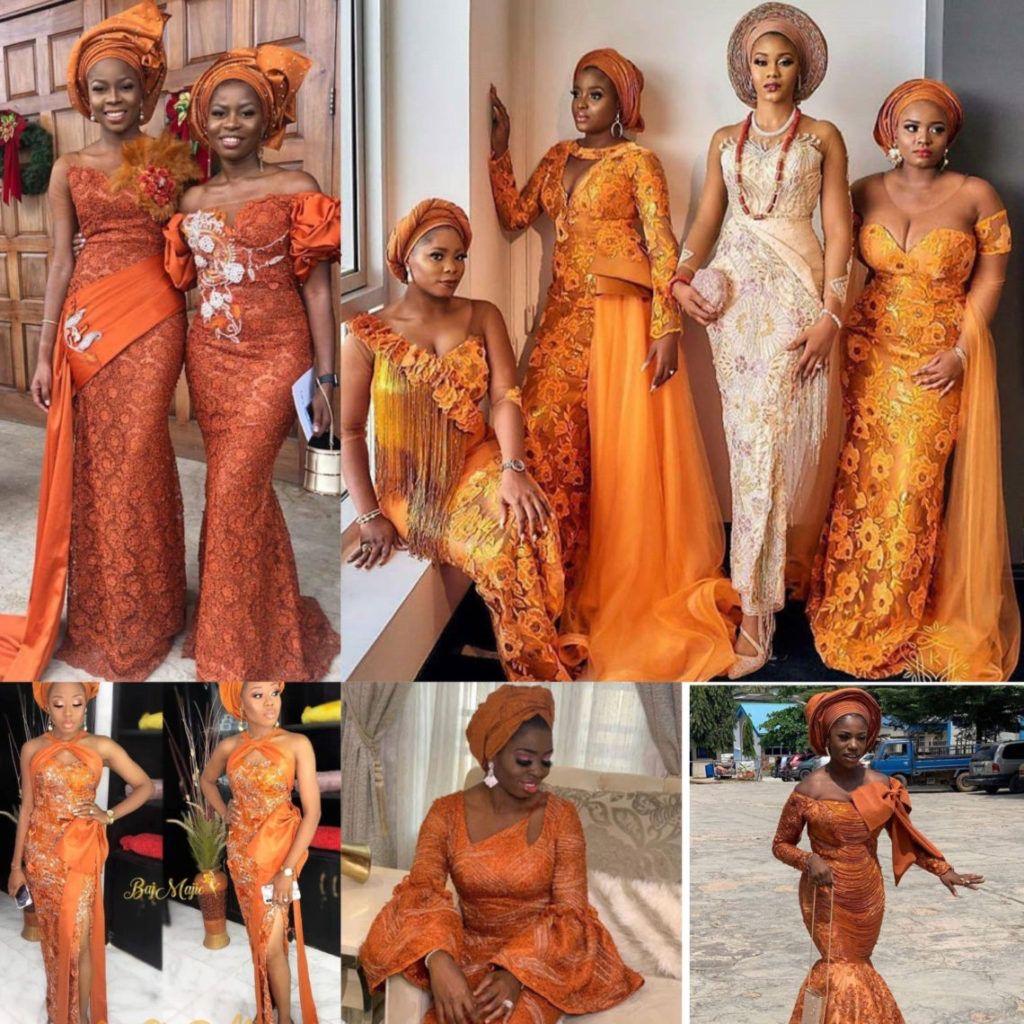 Nigerian Traditional Women Guest Color: Burnt Orange