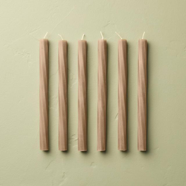 6pk 10" Soft Twist Taper Candles Brown - Hearth & Hand™ with Magnolia
