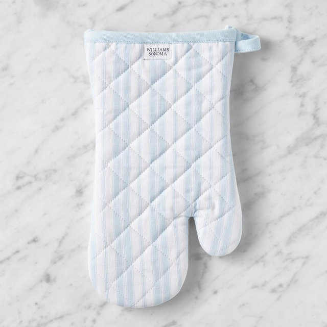 Williams Sonoma Heritage Oven Mitt, Ice Water Blue