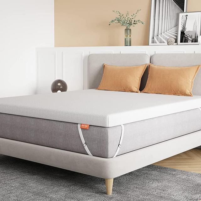 Sweetnight 4 Inch King Mattress Topper, High Density Memory Foam Mattress Topper for Enhanced Support, Medium Firm Mattress Topper with Non-Slip Design, King Size