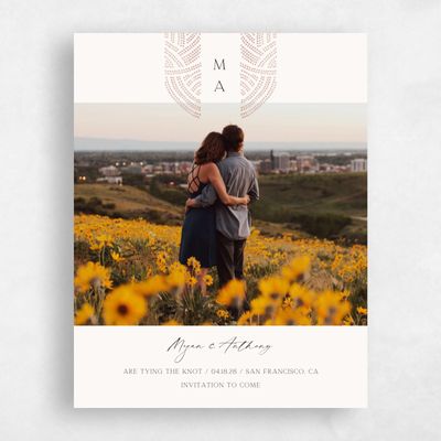 Brown Fall Wedding Save the Date - Belmont Photo