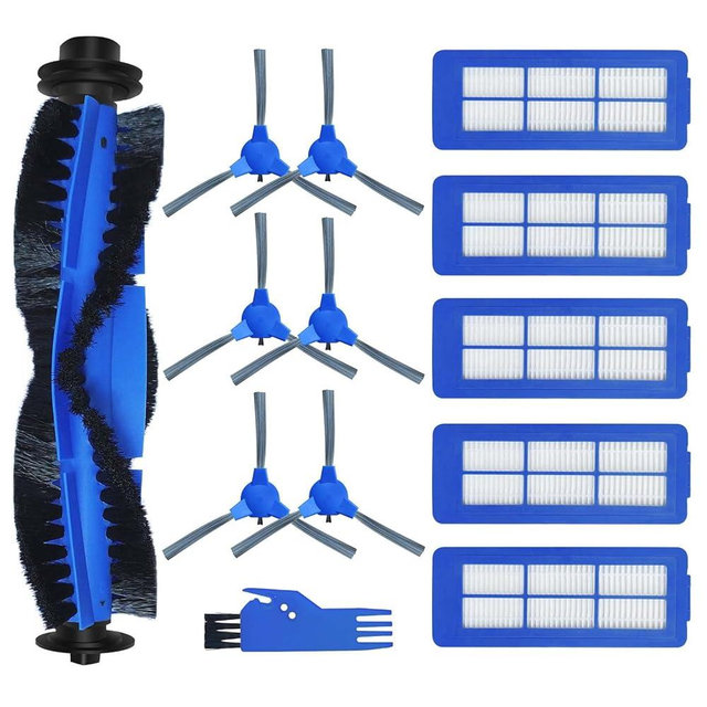 Spare Accessories Compatible with eufy 15C Max, G32 Pro, 11S Max, G30, 30C Max, G20 Hybrid Robotic Vacuum Cleaner Replacement Parts Include: 1 Roller Brush 6 Side Brushes 5 Unibody Filter