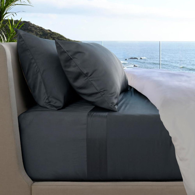 Cariloha Resort 4-Piece Sateen Sheet Set | Blue Lagoon | King | Cooling Sheets for Hot Sleepers