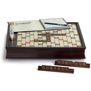 0 - 8 years - Winning Solutions Scrabble Deluxe Wooden Edition with Rotating Game Board