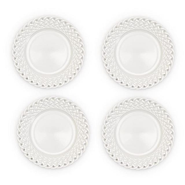 Two's Company Lattice Set Of 4 Dinner Plates