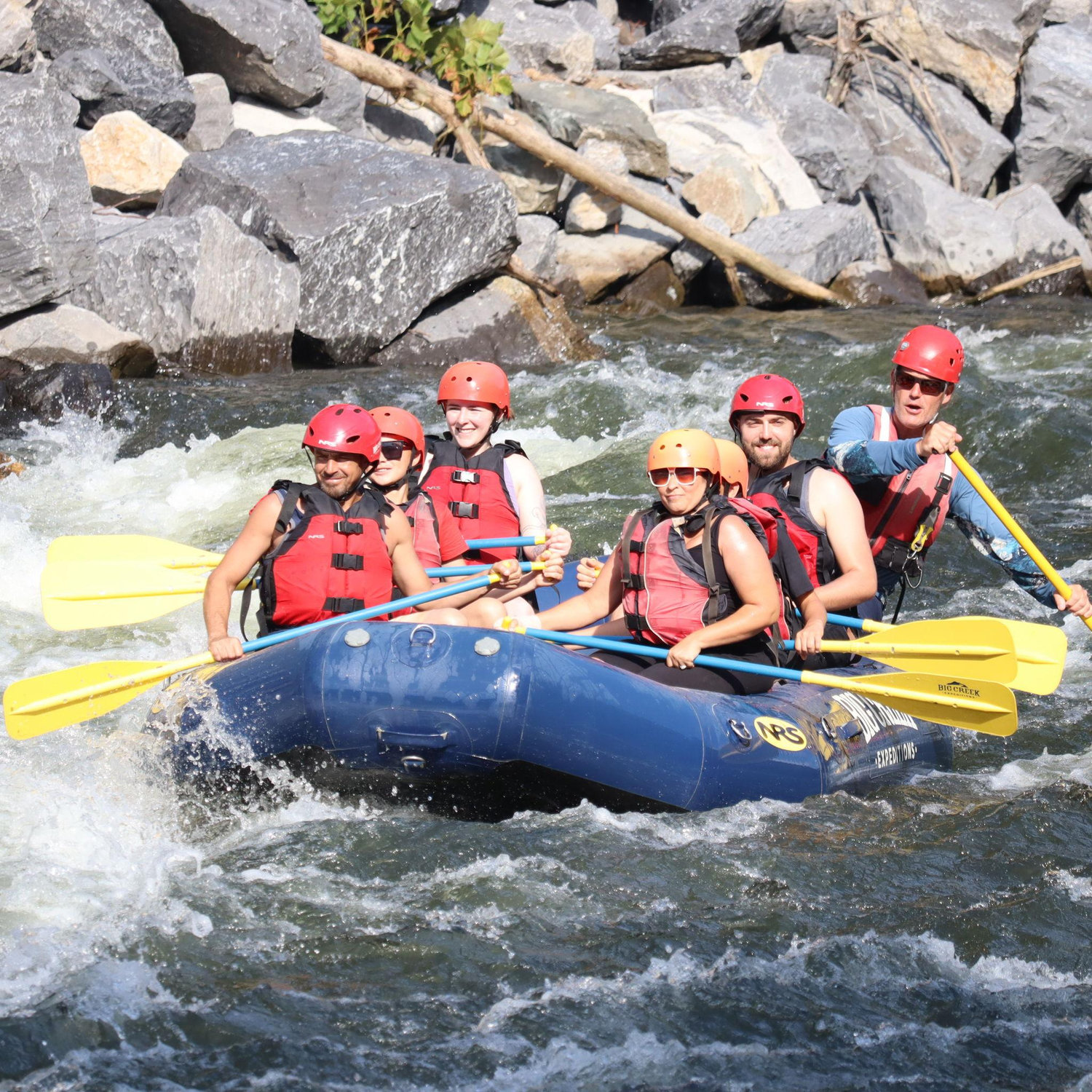 Whitewater rafting during Anna's proposal trip