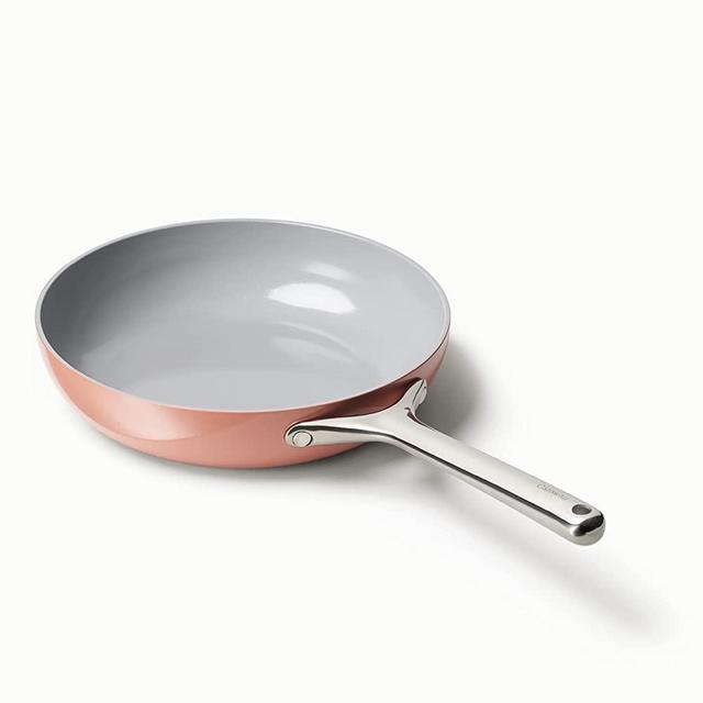 Caraway Nonstick Ceramic Frying Pan (2.7 qt, 10.5") - Non Toxic, PTFE & PFOA Free - Oven Safe & Compatible with All Stovetops (Gas, Electric & Induction) - Perracotta