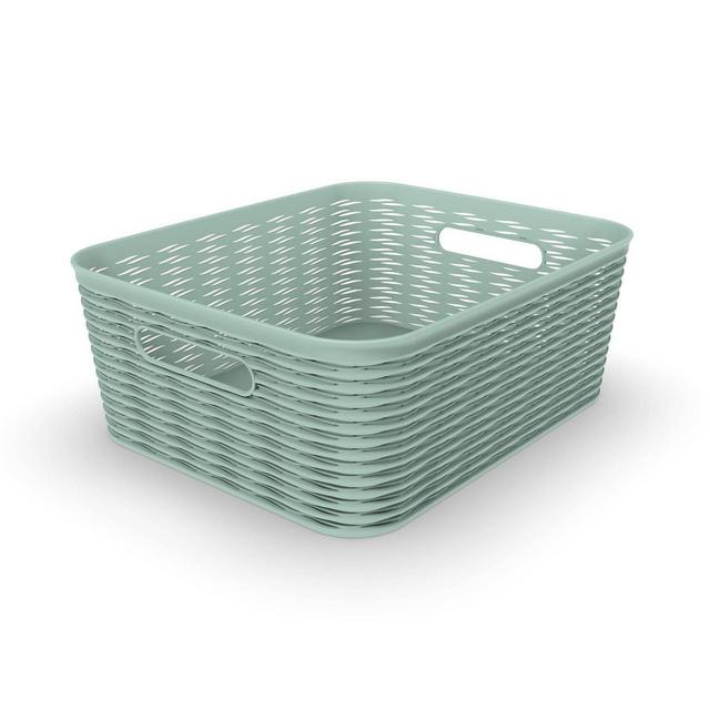 11L Medium Wave Design Storage Bin Green - Room Essentials™