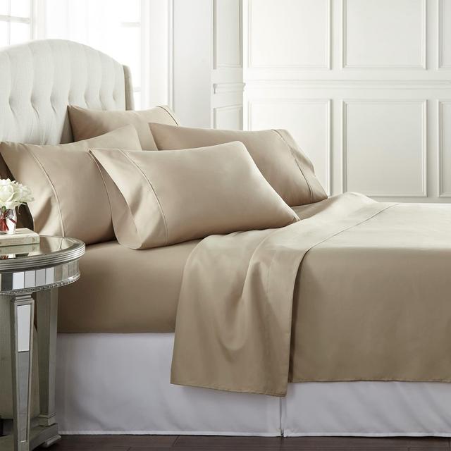 Series 6 Piece, Olympic Queen Sheet Set - Taupe