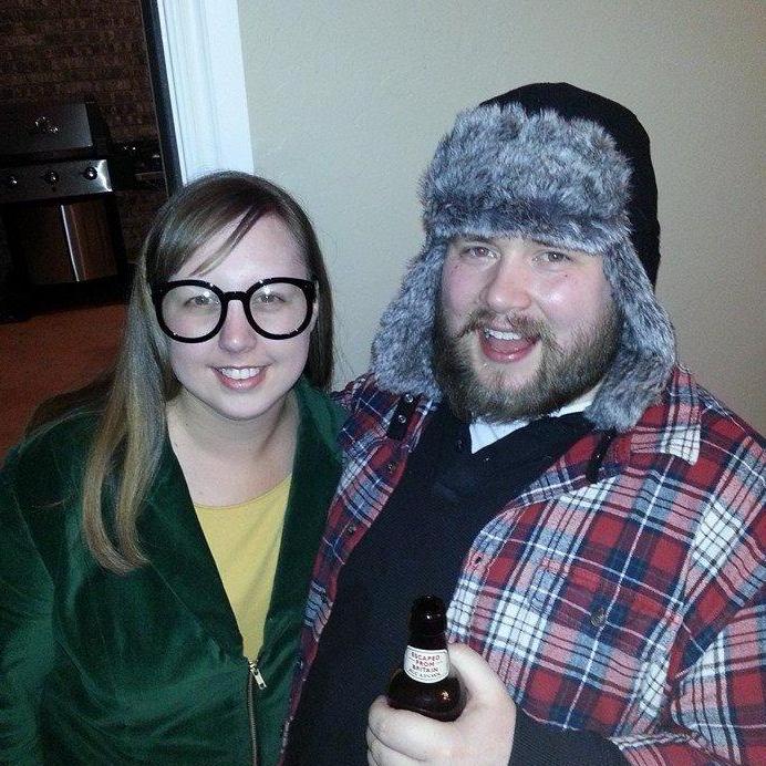 A rare Matt Halloween costume, 2014, Daria and lumberjack.