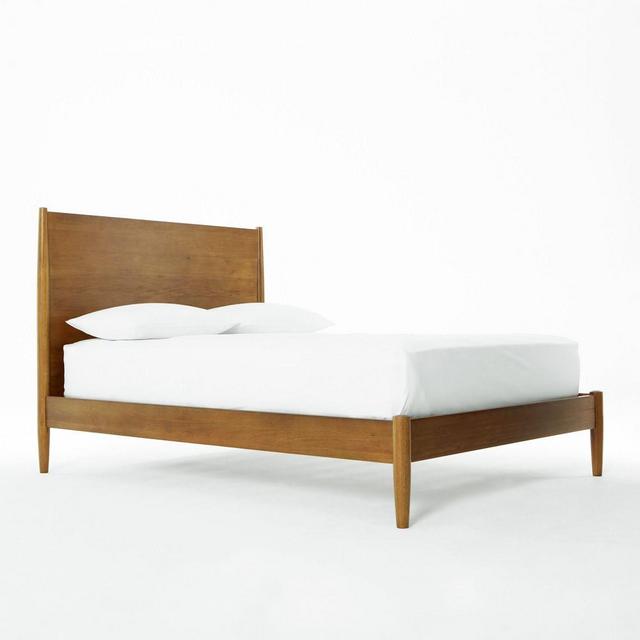 Mid-Century Bed Frame Queen, Acorn