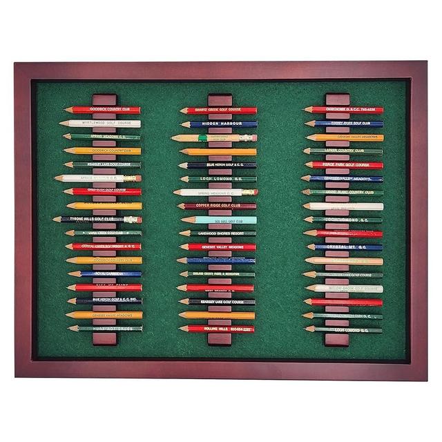 18hills Premium Wood Golf Pencil Case Holder Display - Holds 51 Pencils - Perfect Golf Gift