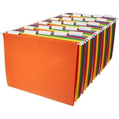 AmazonBasics Hanging Organizer File Folders - Letter Size (25 Pack) - Assorted Colors - AMZ101