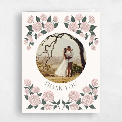 Beige Floral Wedding Thank You - Bellis Photo