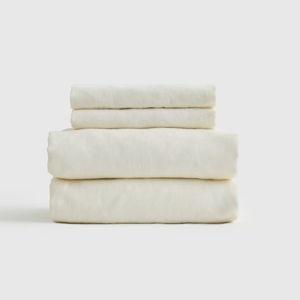 Organic Brushed Cotton Sheet Set in Ivory