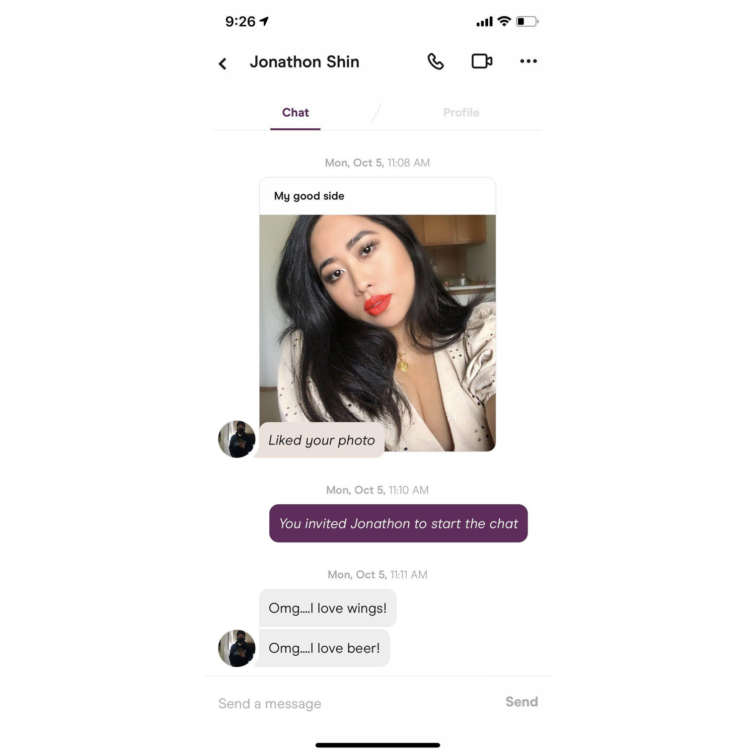 Our first hinge interaction