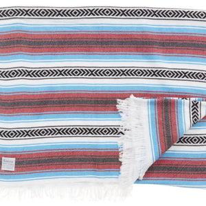 Todos Santos Beach Blanket - Turquoise/Red