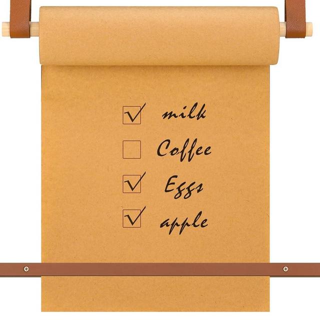 Lincia Wall-Mounted Kraft Paper Roll Dispenser - Roller & Display - Includes 30m Kraft Paper Roll for Artwork, To-Do Lists, Ideas - Ideal for Home