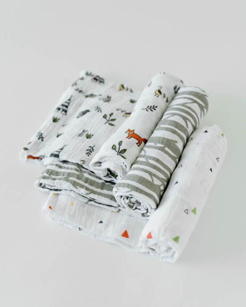 Cotton Muslin Swaddle Blanket Set - Forest Friends