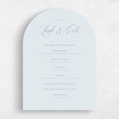 Ice, Blue Wedding Program - Lennon