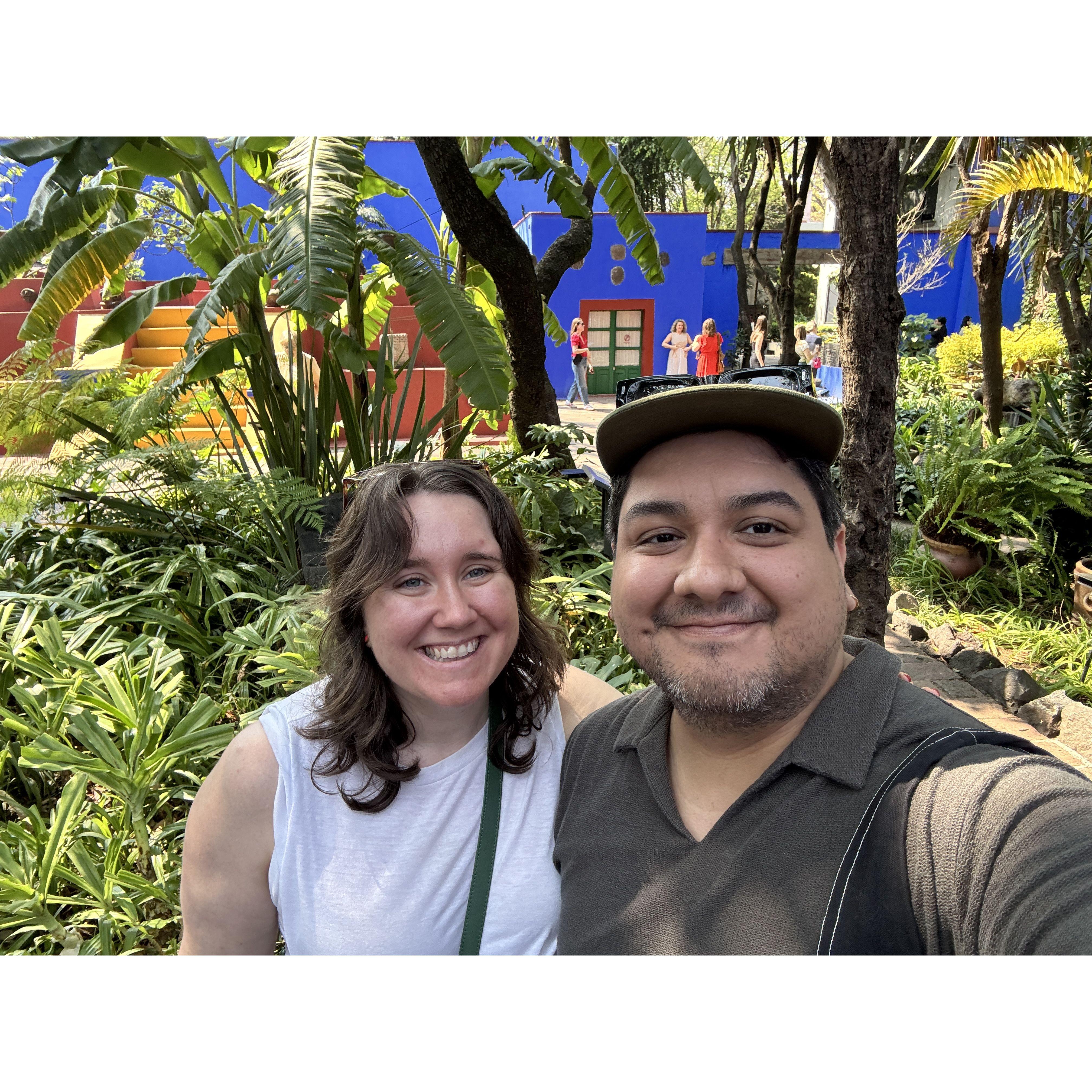 Casa Azul in Mexico City, the day we got engaged.