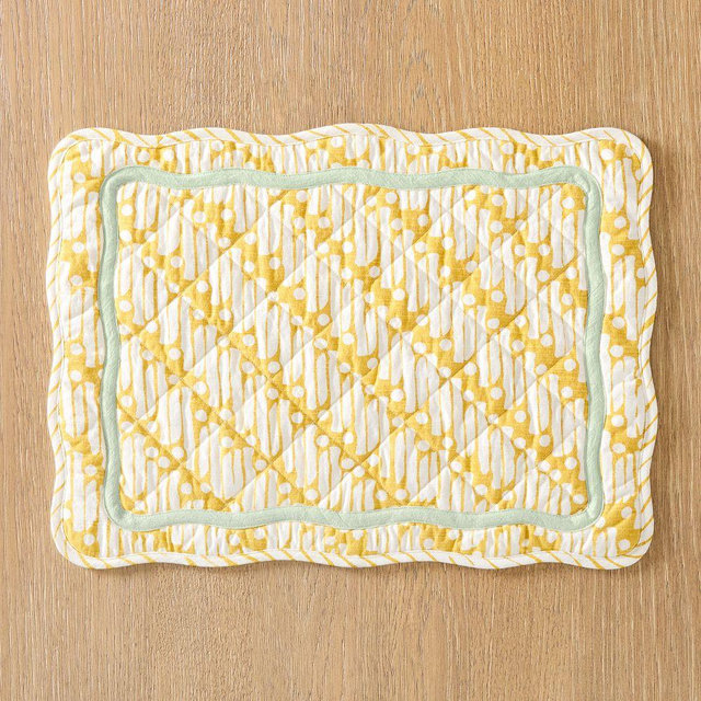 Rhode Batik Placemat, Yellow, Set of 4