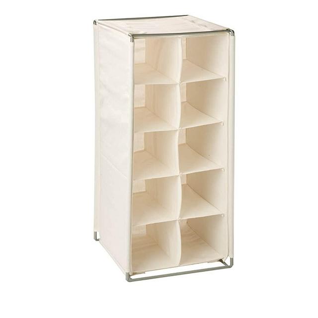 Honey-Can-Do SHO-01656 10-Pair Shoe Organizer, Storage Cubby, Natural