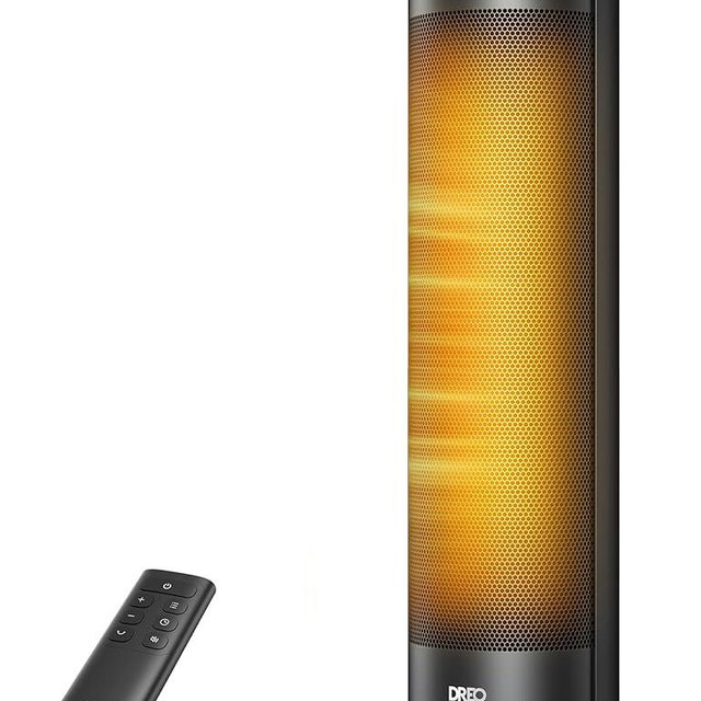 Dreo Space Heater for Large Room, 23 Inch Electric Heaters for Indoor Use, 8 Safe Protection Tower, 70° Oscillation, PTC Ceramic with Thermostat and Remote, Quiet, 12H Timer, Bedroom, Office