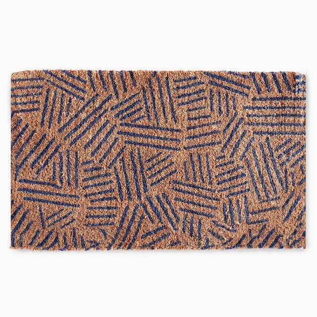 Tossed Dash Doormat, 18"x30", Navy