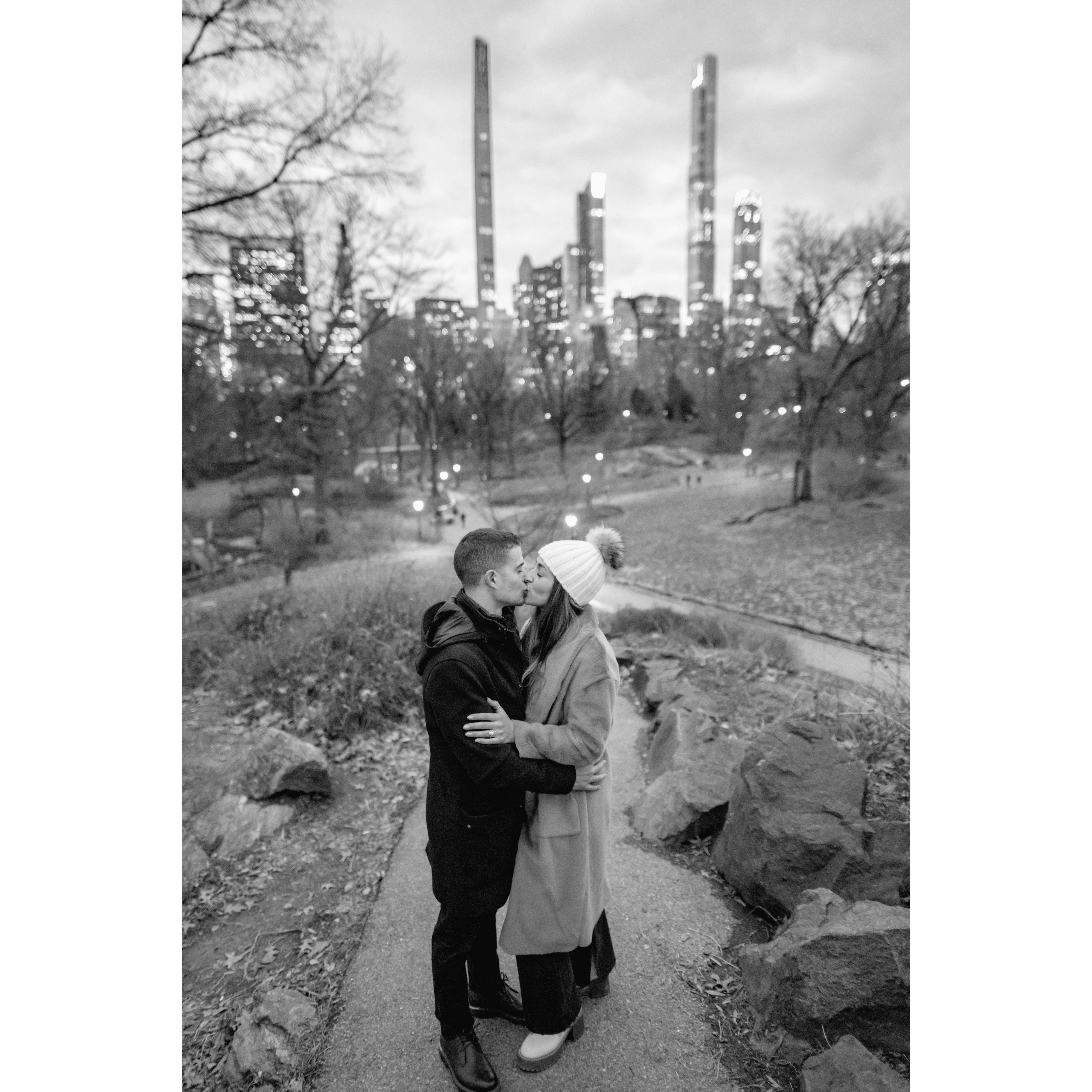 When she said "Yes!" in Central Park, New York, NY