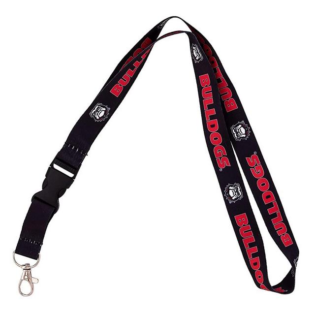 University of Georgia Bulldogs UGA Dawgs Car Keys ID Badge Holder Lanyard Keychain Detachable Breakaway Snap Buckle (Black)