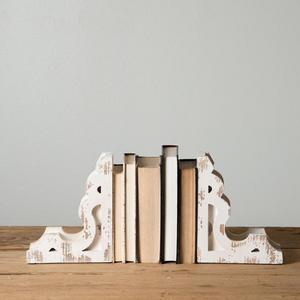 White Corbel Book End Set