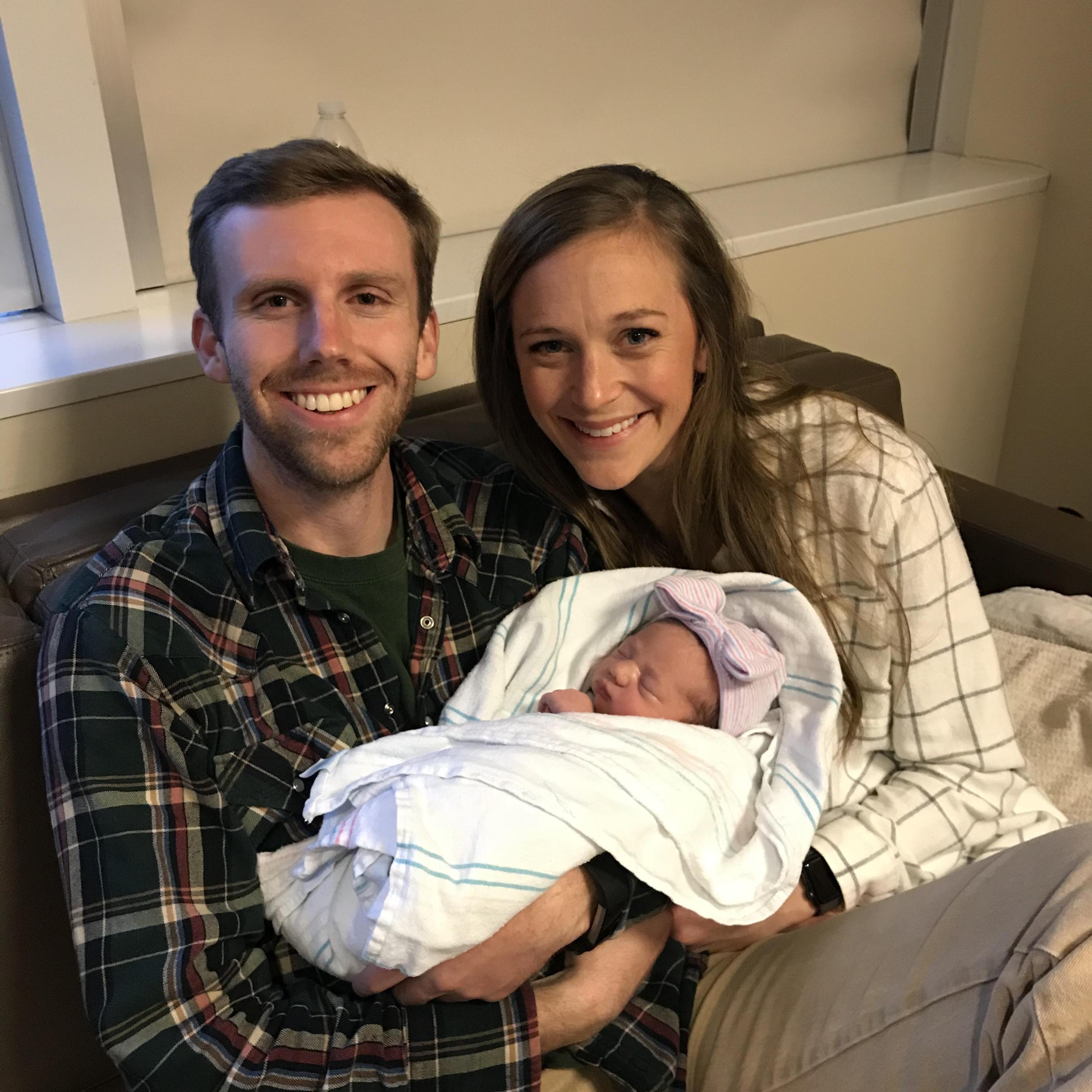 Holding baby Kinsley, Sarah's (Nathan's sister) second daughter. I'm so excited to be an aunt to Brett, Charlotte, and Kinsley!