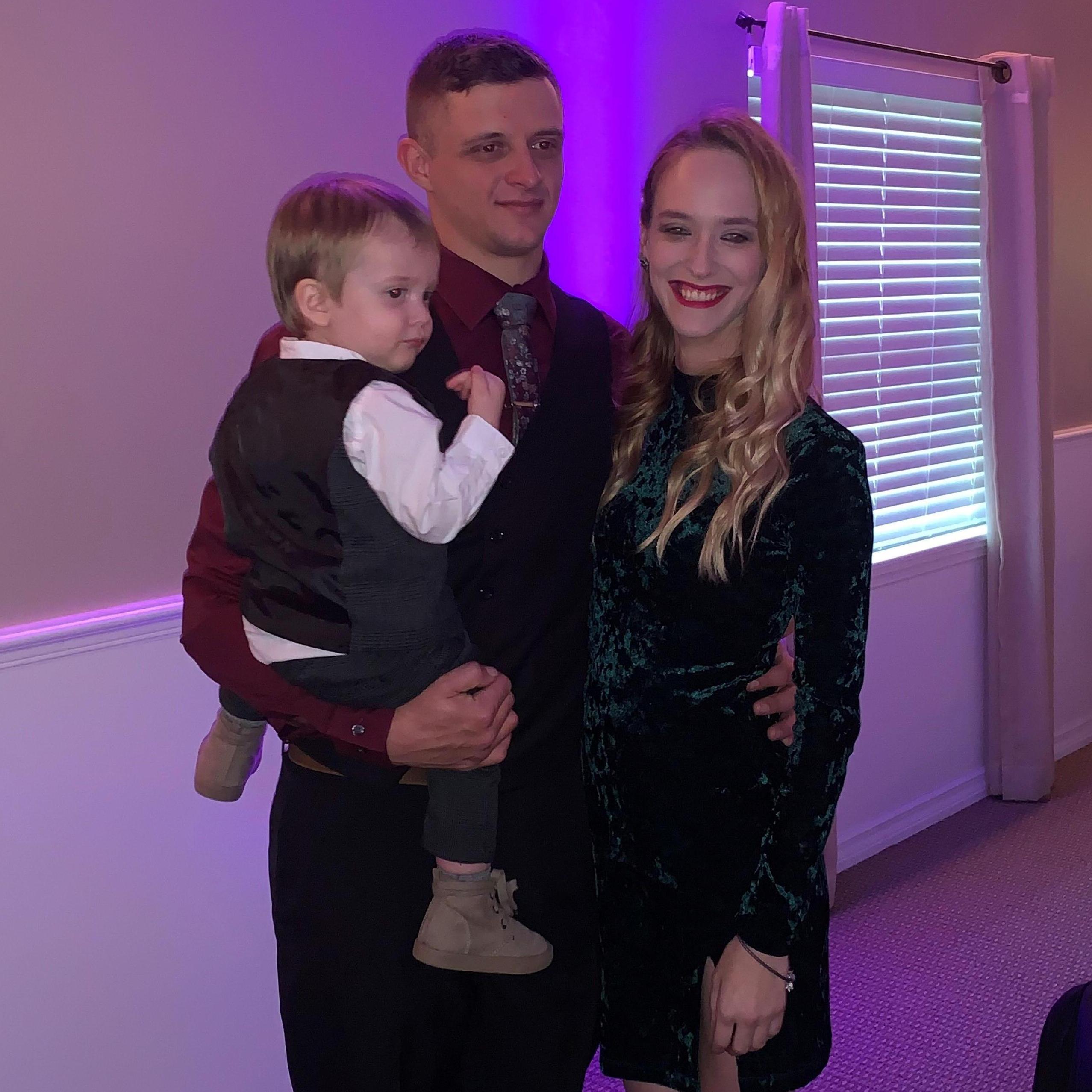 Robert, Jameson and I at his mothers wedding