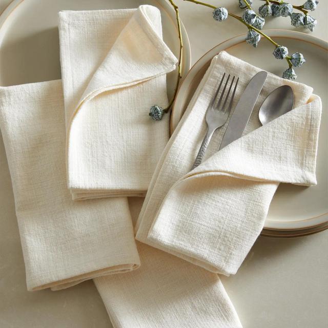 Organic Cotton Napkins (Set of 12) Warm White