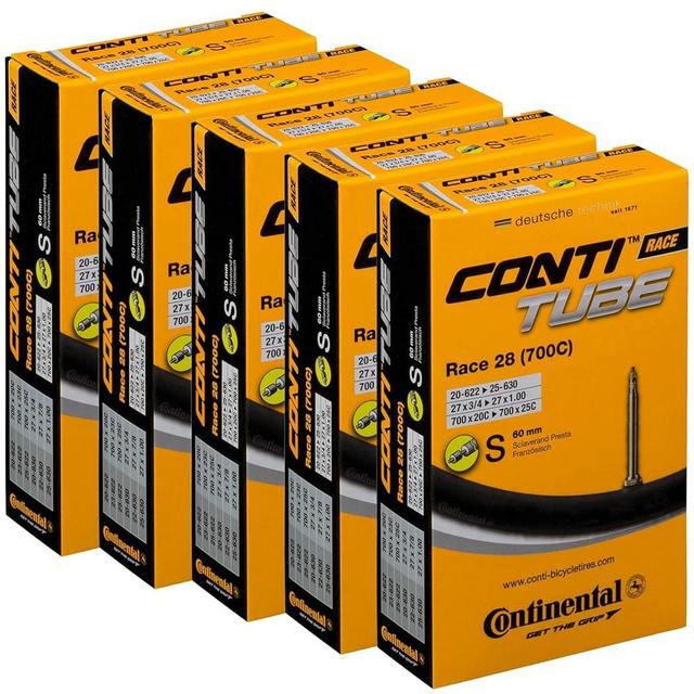 Continental Race 28" 700x20-25c Inner Tubes - 80mm Long Presta Valve (Pack of 5 Tubes)