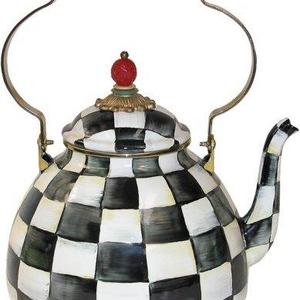 MacKenzie-Childs Courtly Check Enamel Tea Kettle 3 Quart