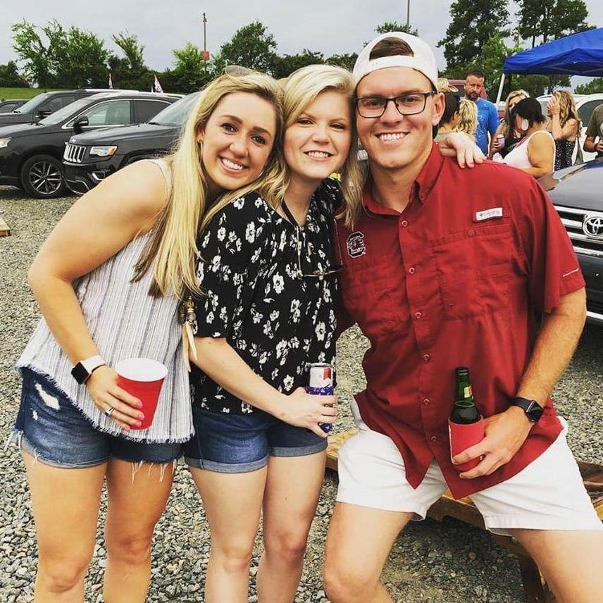 Caroline and her friends, Kristin Cheek and Andrew Horne