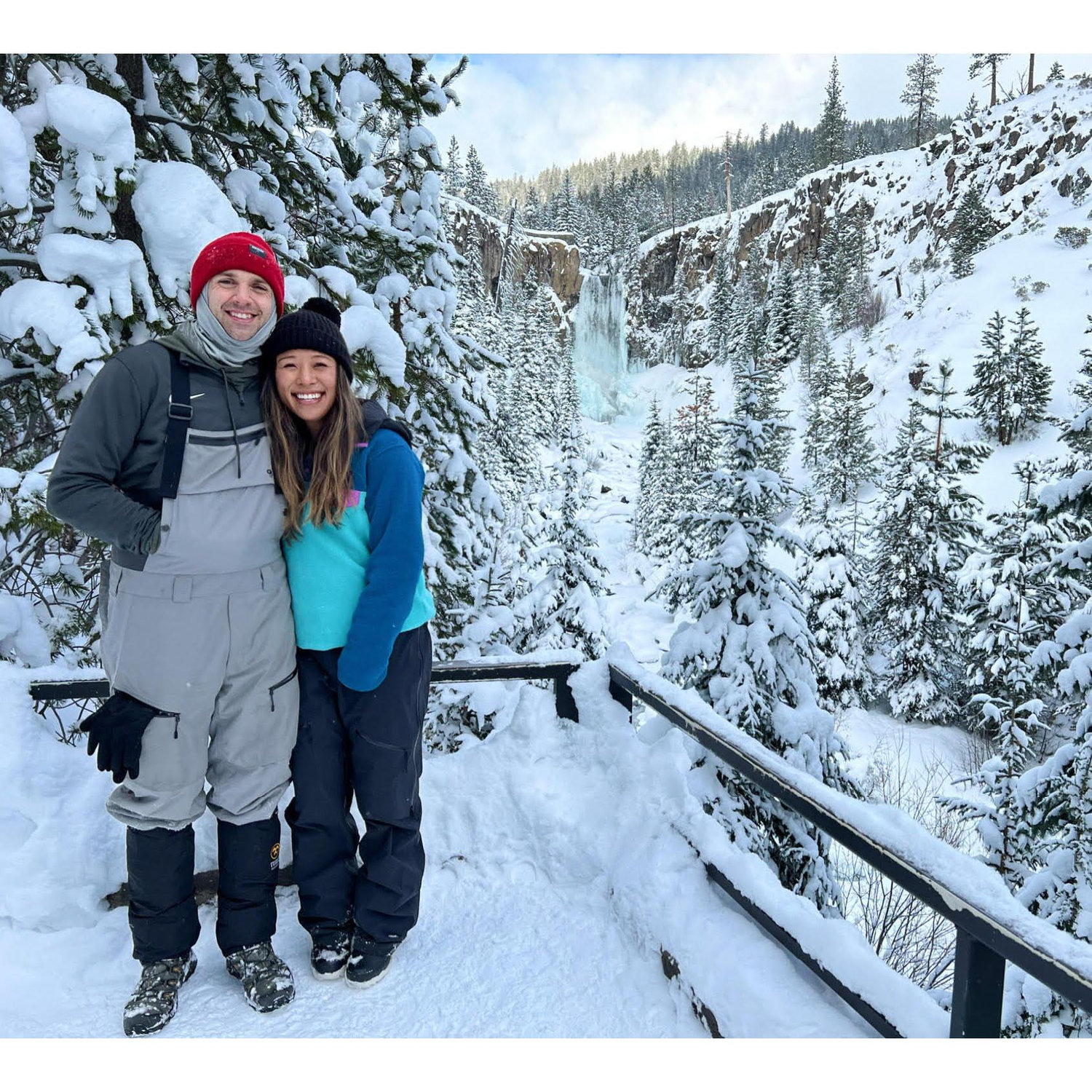 Snowshoeing on their first trip to Bend together - Bend, OR