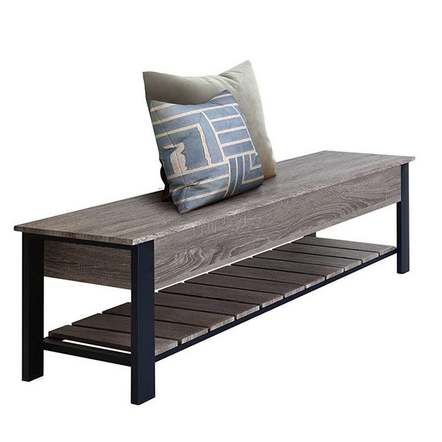 Zenvida Storage Bench Modern Hallway Shoe Organizer Flip Top Seat for Entryway Bedroom