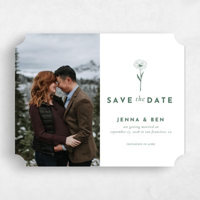 Green Ticket Wedding Save the Date - Prins Photo