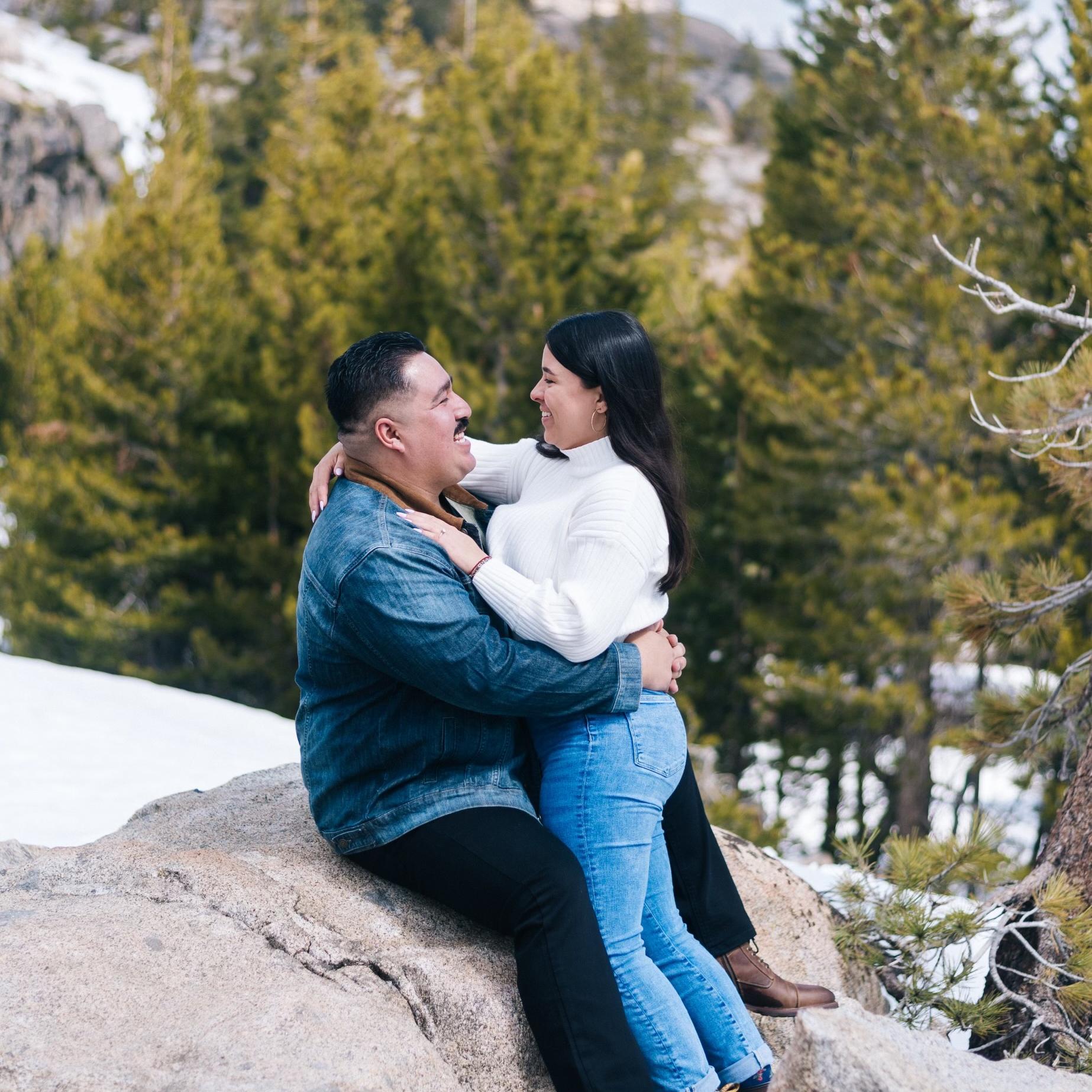 Engagement photos in the snow! Cold, but cute!