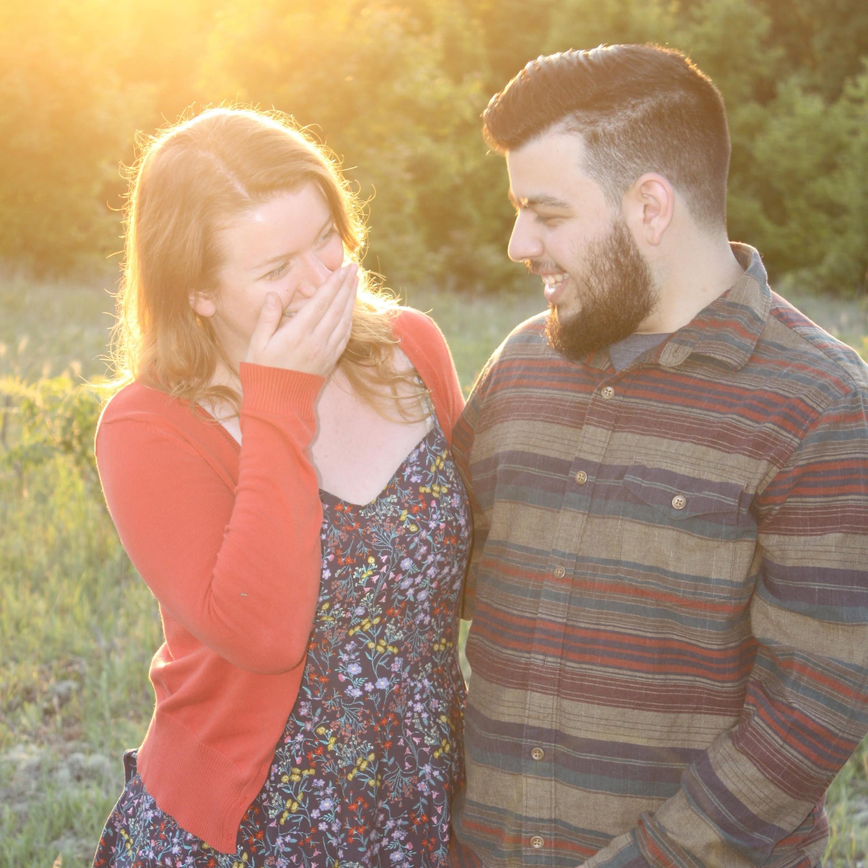 June 2nd, 2018:
This photo was taken by Samantha's Matron of Honor, Danielle Paull, as they were walking around her parents' property. (Clearly Emilio is a funny guy)